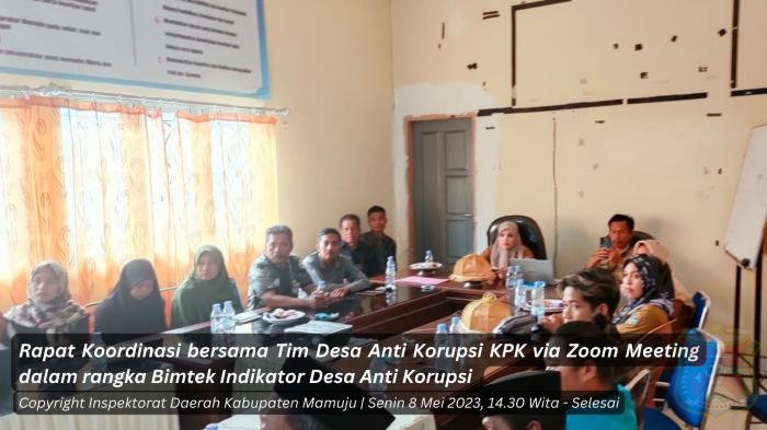 Inspektorat Daerah Kabupaten Mamuju Mengikuti Rapat Koordinasi Bimtek Desa Anti Korupsi